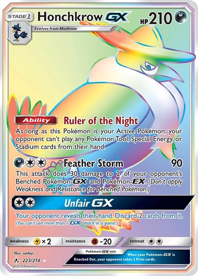 Honchkrow GX (Secret) (SM - Unbroken Bonds) Light Play Holofoil