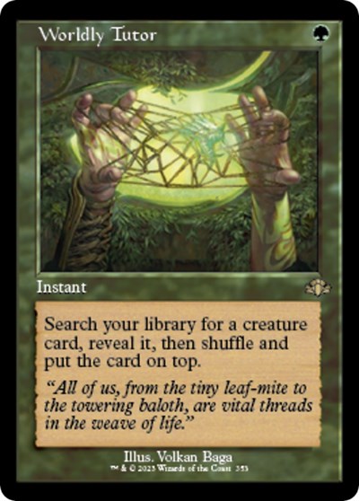 Worldly Tutor (Retro Frame) (Dominaria Remastered) Light Play