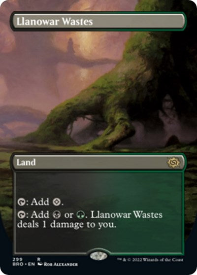 Llanowar Wastes (Borderless) (The Brothers' War) Light Play Foil