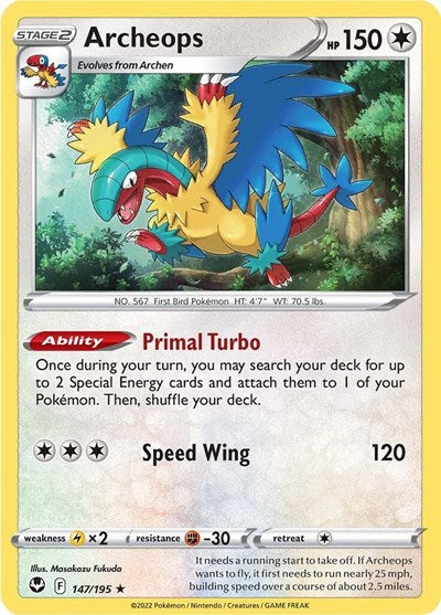 Archeops (SWSH12: Silver Tempest) Light Play Holofoil