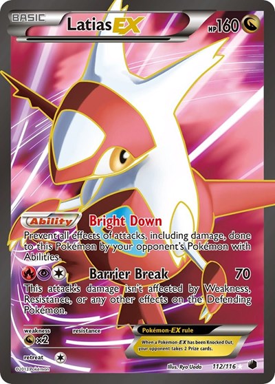 Latias EX (112 Full Art) (Plasma Freeze) Light Play Holofoil