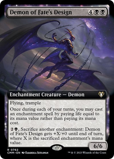 Demon of Fate's Design (Extended Art) (Commander Masters) Light Play Foil