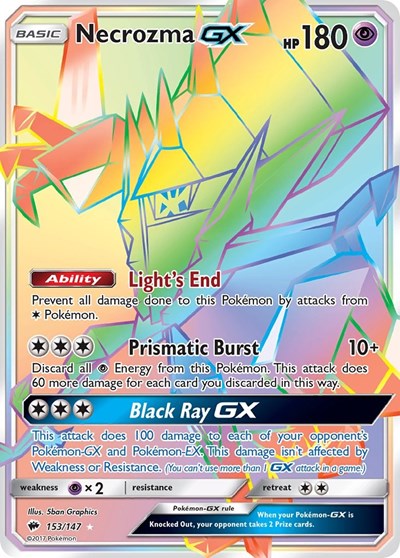 Necrozma GX (Secret) (SM - Burning Shadows) Light Play Holofoil