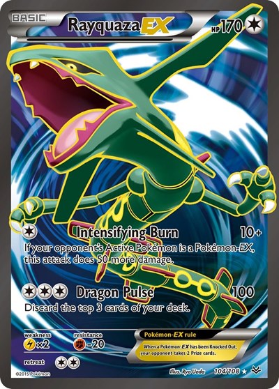 Rayquaza EX (104 Full Art) (XY - Roaring Skies) Heavy Play Holofoil