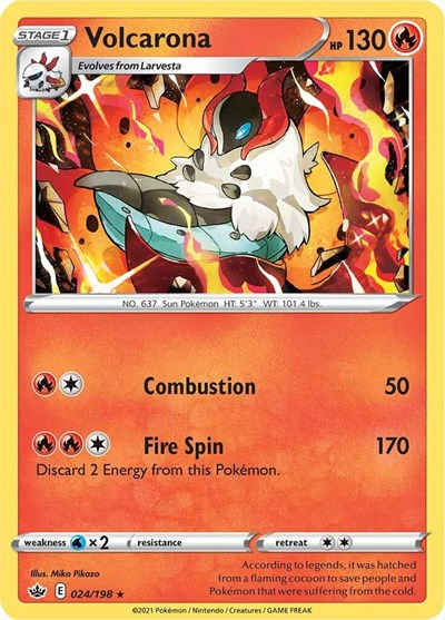 Volcarona (SWSH06: Chilling Reign) Light Play Reverse Holofoil