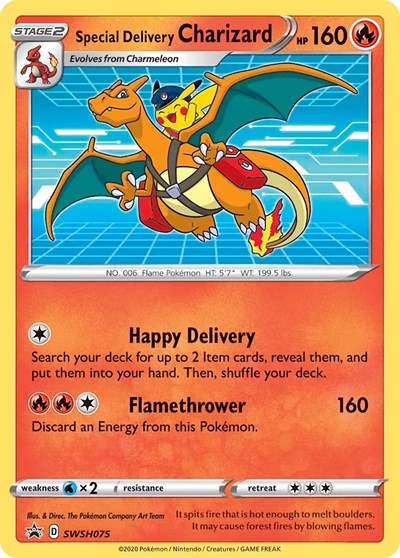 Special Delivery Charizard - SWSH075 (SWSH: Sword & Shield Promo Cards) Light Play Holofoil