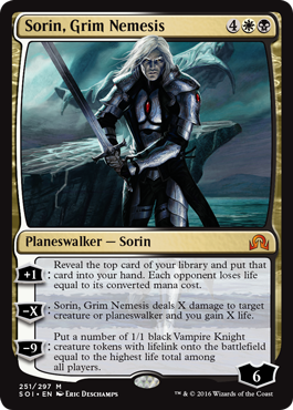 Sorin, Grim Nemesis (Shadows Over Innistrad) Light Play