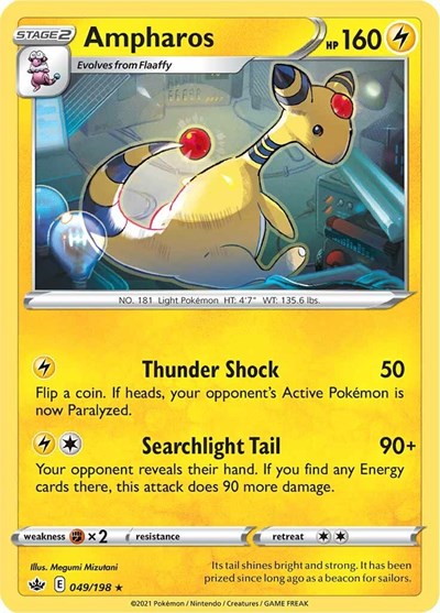 Ampharos (SWSH06: Chilling Reign) Medium Play Reverse Holofoil