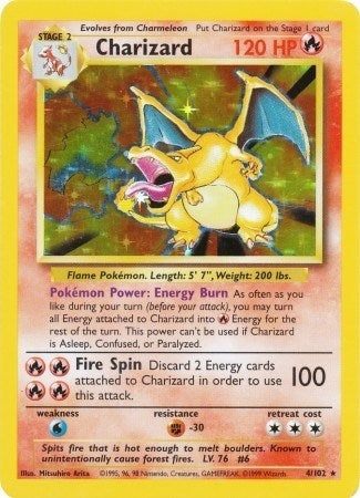 Charizard (Base Set) Heavy Play Holofoil