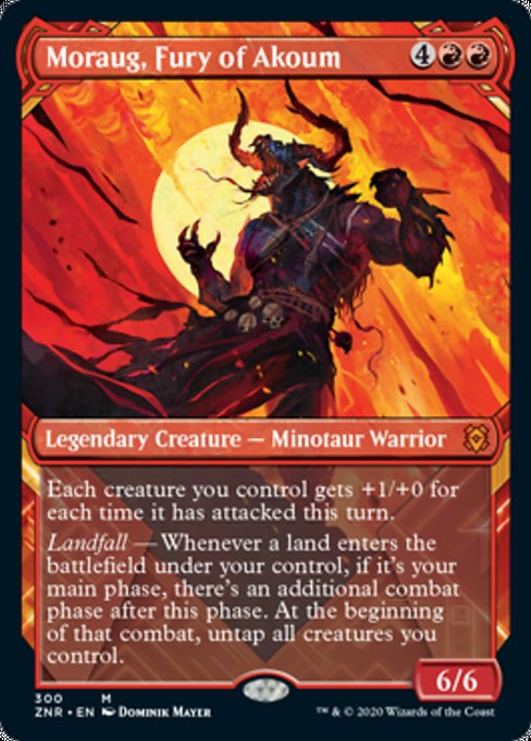 Moraug, Fury of Akoum (Showcase) (Zendikar Rising) Light Play