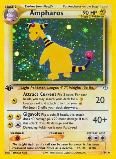 Ampharos (Neo Revelation) Medium Play Holofoil Unlimited