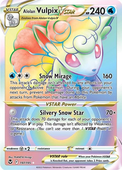 Alolan Vulpix VSTAR (Secret) (SWSH12: Silver Tempest) Light Play Holofoil