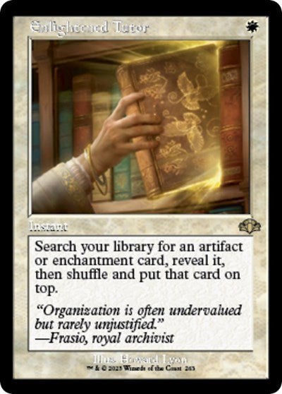 Enlightened Tutor (Retro Frame) (Dominaria Remastered) Light Play