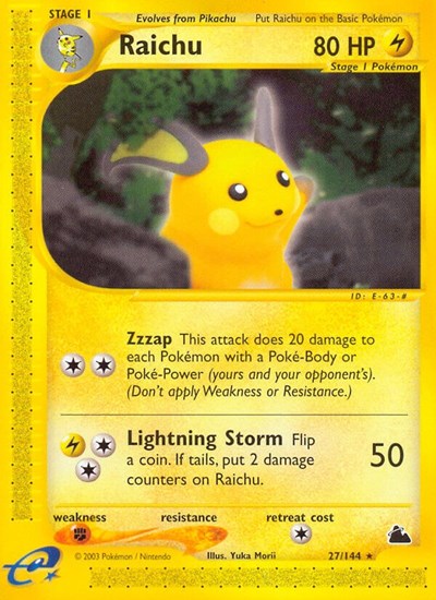 Raichu (27) (Skyridge) Medium Play Reverse Holofoil