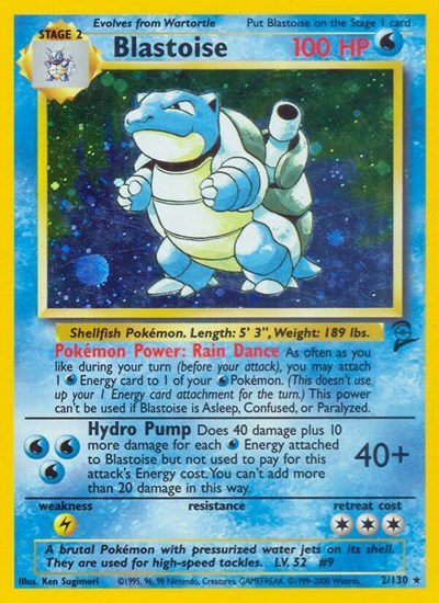 Blastoise (Base Set 2) Heavy Play Holofoil Unlimited