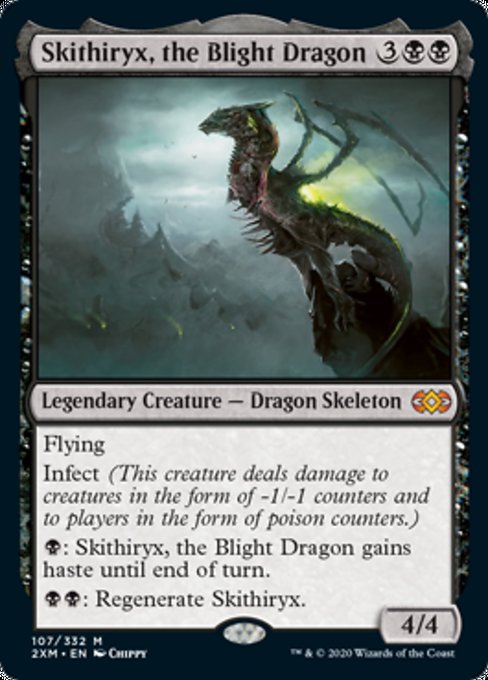 Skithiryx, the Blight Dragon (Double Masters) Light Play