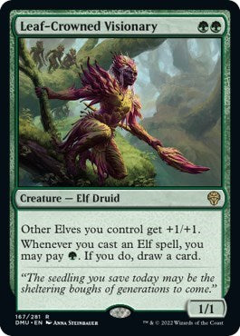 Leaf-Crowned Visionary (Dominaria United) Light Play