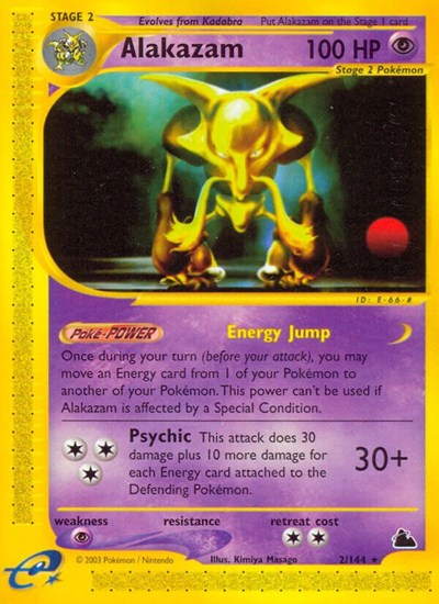 Alakazam (2) (Skyridge) Heavy Play Reverse Holofoil