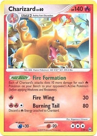 Charizard - 1/99 (Cracked Ice Holo) (Miscellaneous Cards & Products) Damaged / Poor Holofoil