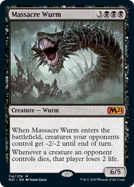 Massacre Wurm (Magic 2021 Core Set) Light Play Foil