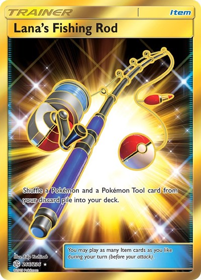 Lana's Fishing Rod (Secret) (SM - Cosmic Eclipse) Light Play Holofoil