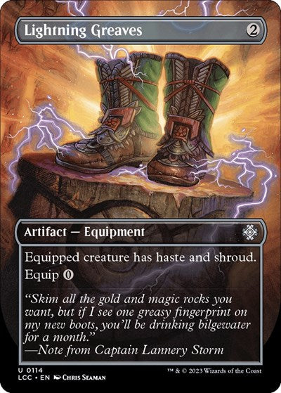 Lightning Greaves (Borderless) (Commander: The Lost Caverns of Ixalan) Light Play