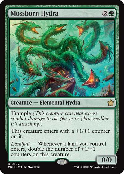 Mossborn Hydra (Foundations) Light Play Foil