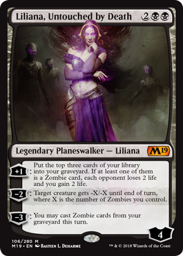 Liliana, Untouched by Death (Magic 2019 Core Set) Light Play