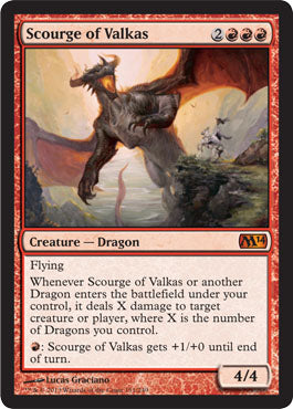 Scourge of Valkas (Magic 2014 Core Set) Light Play