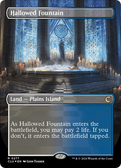 Hallowed Fountain (Borderless) (Ravnica: Clue Edition) Light Play Foil