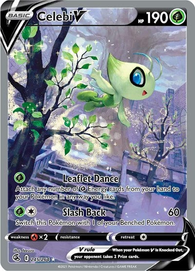 Celebi V (Alternate Full Art) (SWSH08: Fusion Strike) Light Play Holofoil