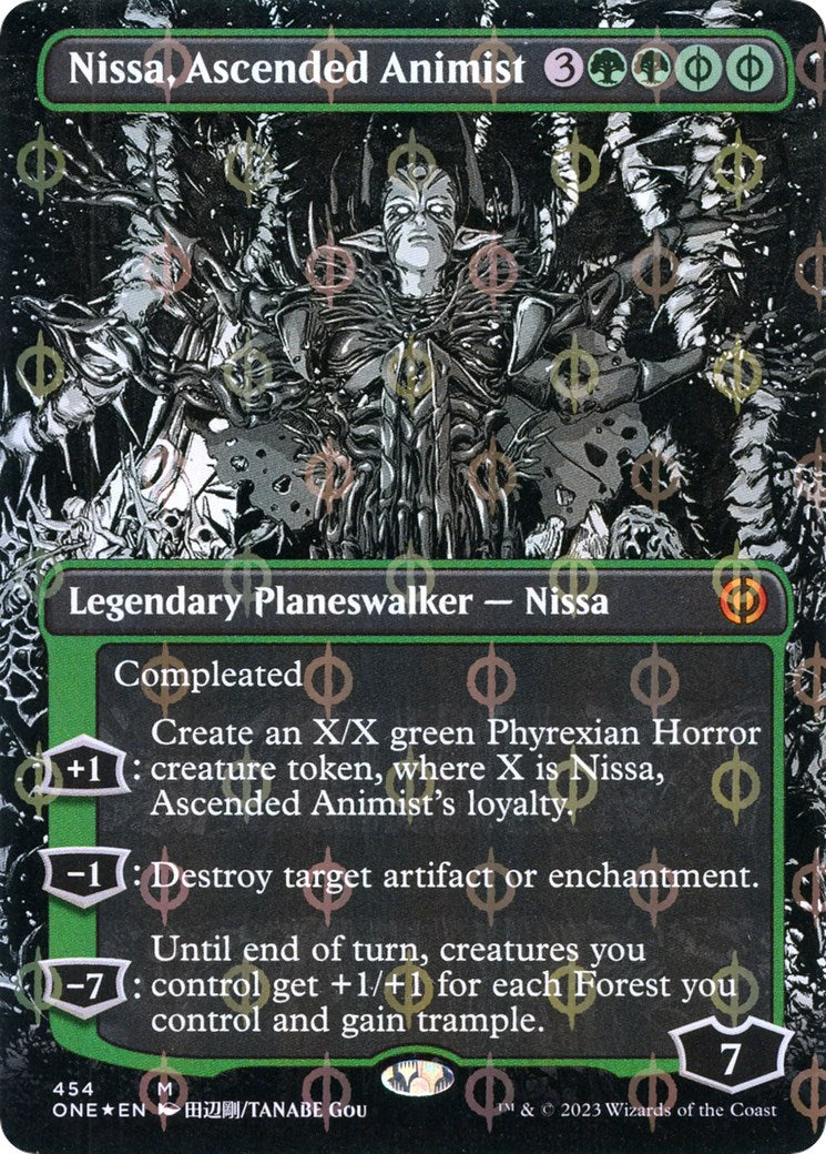 Nissa, Ascended Animist (Borderless) (Step-and-Compleat Foil) [ONE - 454]