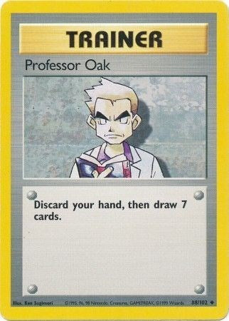 Professor Oak (Base Set) Medium Play