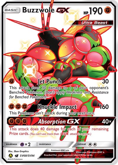 Buzzwole GX (Hidden Fates: Shiny Vault) Light Play Holofoil