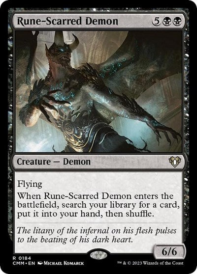 Rune-Scarred Demon (Commander Masters) Light Play Foil