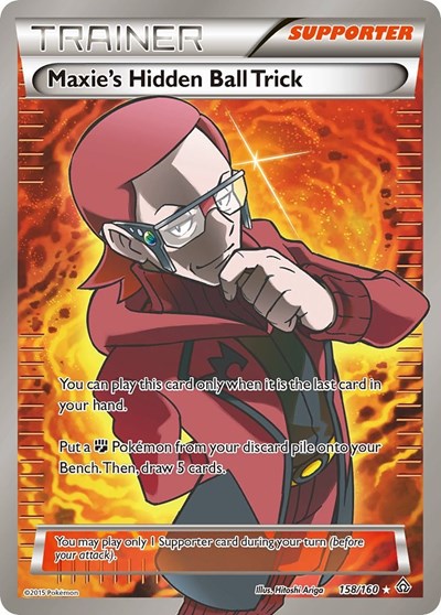 Maxie's Hidden Ball Trick (158 Full Art) (XY - Primal Clash) Light Play Holofoil