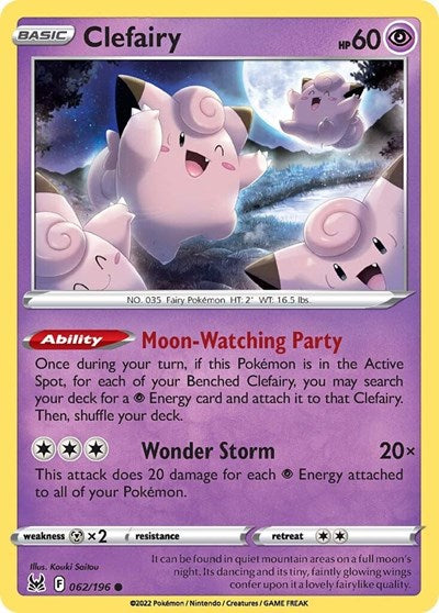 Clefairy (SWSH11: Lost Origin) Light Play Reverse Holofoil