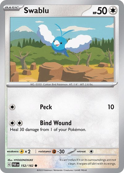 Swablu - 152 (Scarlet and Violet: Paradox Rift) Light Play Reverse Holofoil