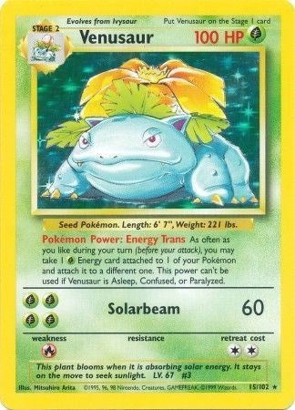 Venusaur (Base Set) Medium Play Holofoil