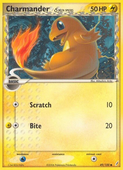 Charmander (Delta Species) (Crystal Guardians) Light Play Reverse Holofoil