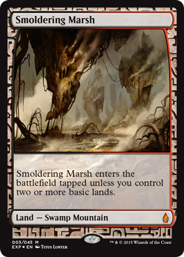 Smoldering Marsh (Zendikar Expeditions) Light Play Foil