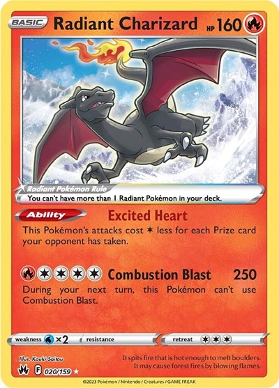 Radiant Charizard (Crown Zenith) Light Play Holofoil