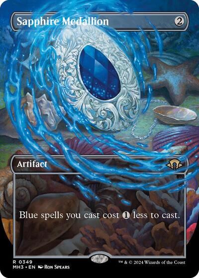 Sapphire Medallion (Borderless) (Modern Horizons 3) Light Play Foil