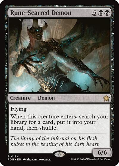 Rune-Scarred Demon (Foundations) Light Play Foil