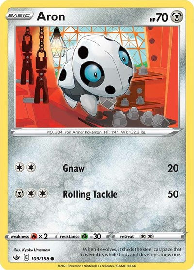 Aron (SWSH06: Chilling Reign) Light Play Reverse Holofoil