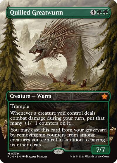 Quilled Greatwurm (Borderless) (Foundations) Light Play Foil