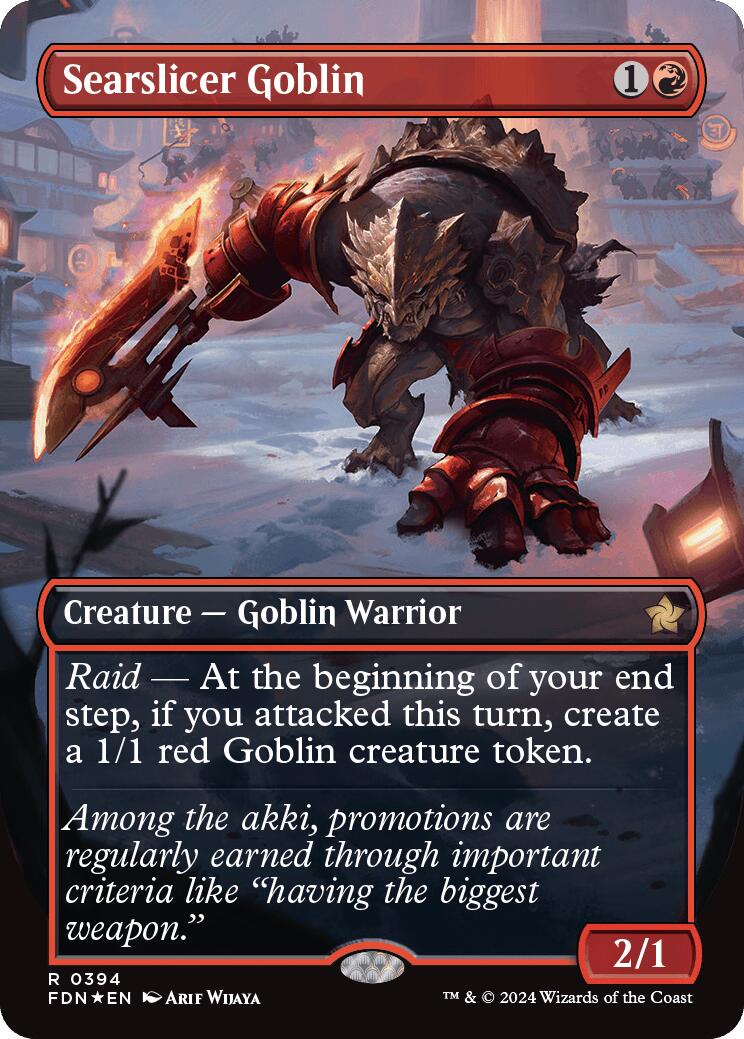 Searslicer Goblin (Borderless) (Mana Foil) [FDN - 394]