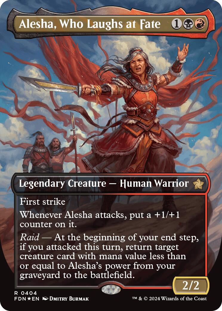 Alesha, Who Laughs at Fate (Borderless) (Mana Foil) [FDN - 404]