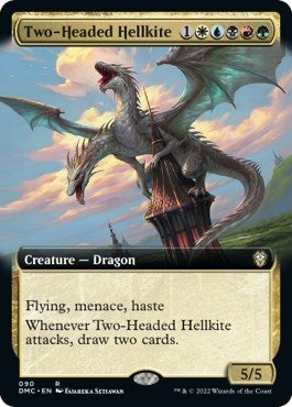 Two-Headed Hellkite (Extended Art) (Commander: Dominaria United) Light Play