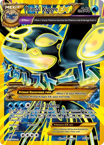 Primal Kyogre EX (Shiny Full Art) (XY - Ancient Origins) Medium Play Holofoil